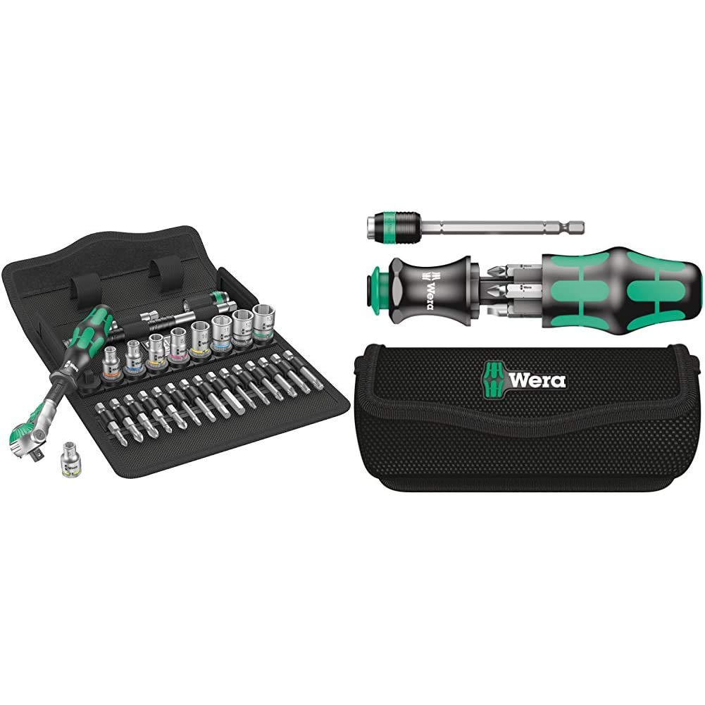 Wera 8100 SA 6 Zyklop Speed 1/4" Multi-function Ratchet & Socket Set, Metric, 28pc, 05004016001
