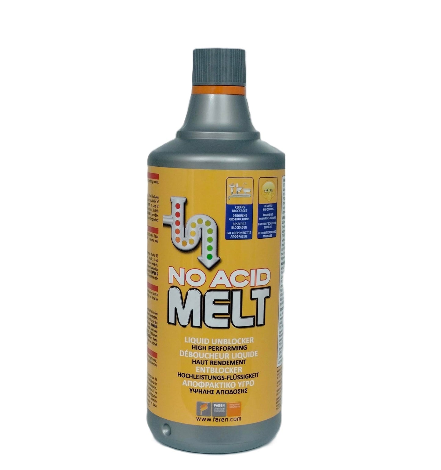 Handyfix Melt No Acid Drain Cleaner 1 Litre, Unscented, Rapid Clog Removal, Non-Fuming