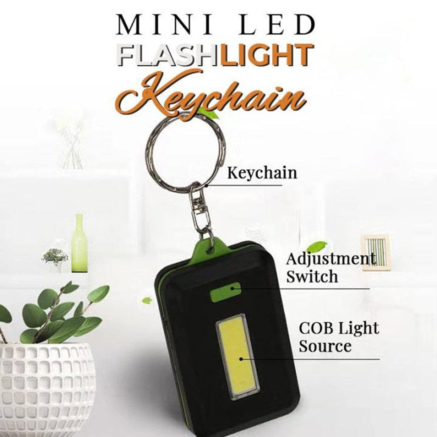 PanStro Portable Mini COB LED Keychain Flashlight Outdoor Camping Climbing Light Lamp Bag Pendant LED Keyrings Key Rings Torch Flashlight For Kids Women Girls (Red)
