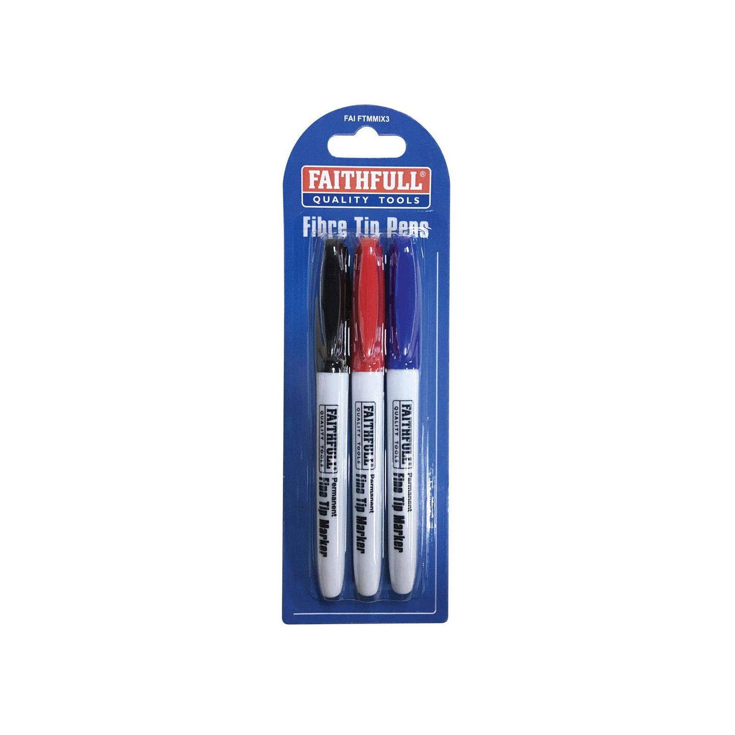 Faithfull Fibre Tip Marker Pen Black (Pack of 2)
