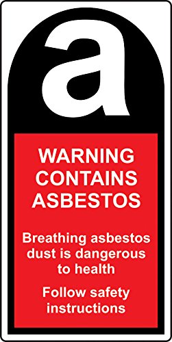 Warning Contains Asbestos 25 x 50mm, Roll of 500 labels