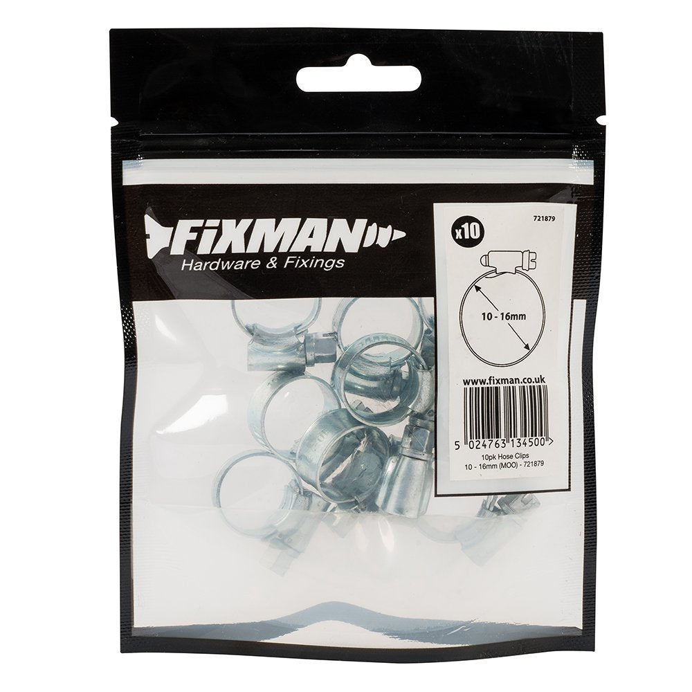 Fixman 721879 Hose Clips 10pk 10-16 mm (MOO)