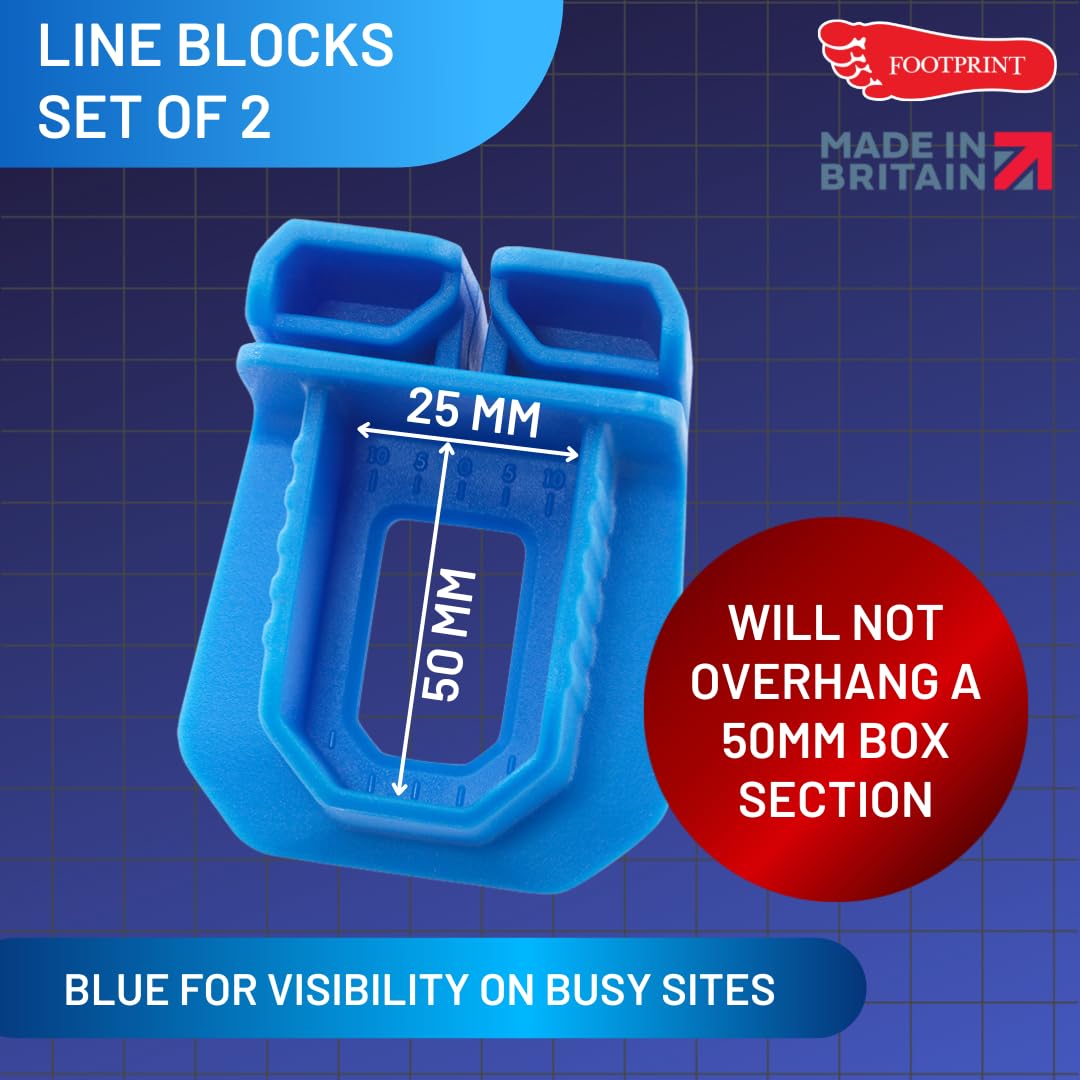 Footprint Corner Blocks Pack of 2 - Essential Bricklaying Tools. Viewing Window to See Line. Tough Engineer Grade Plastic, Large and Easy to Grip. Keeps Brick Courses Straight and Level.