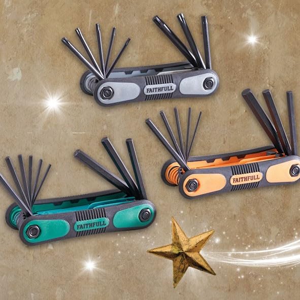 Faithfull x3 Hex Allen Torx Keys Imperial Metric Star XMS18HEXKEY3 FAIHKSTRIPLE