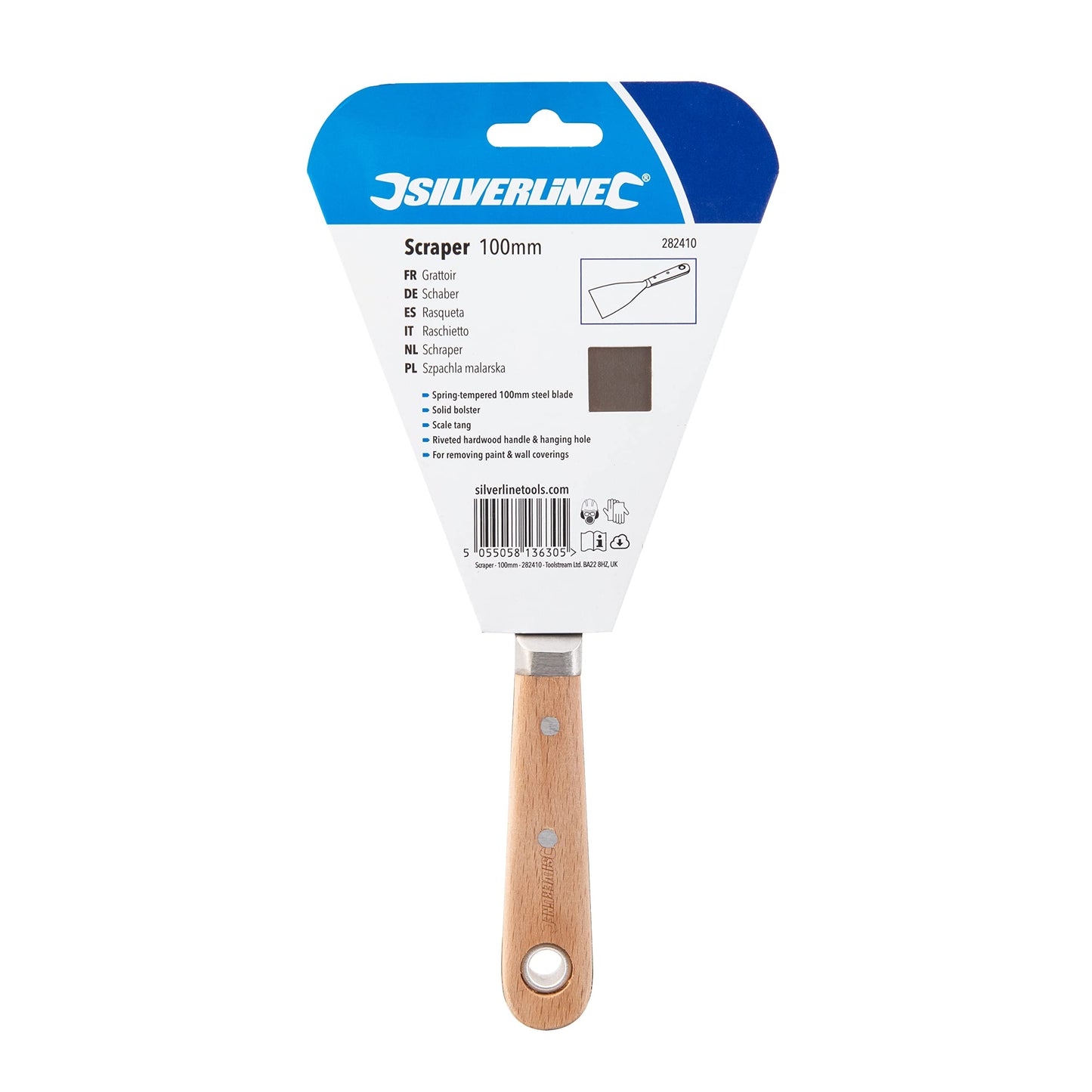 Silverline 282410 Decorators Paint Scraper 100mm (4")