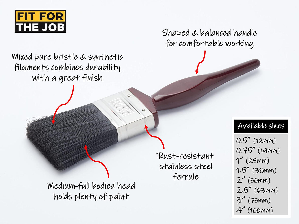 Fit For The Job All Purpose Mixed Bristle Paint Brush for a Smooth Finish Painting with Emulsion
