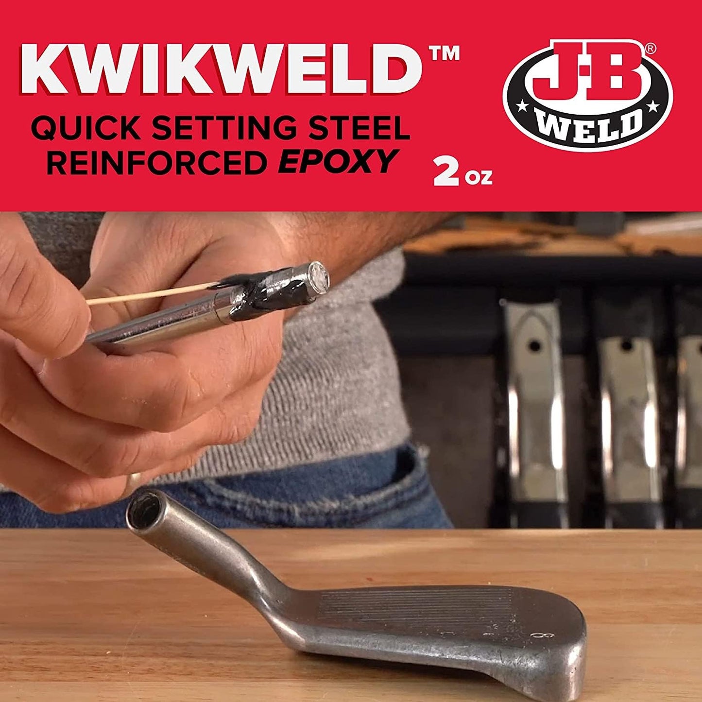 J-B Weld 8276 Kwikweld Twin Tube Quick Setting Steel Reinforced 2 Part Epoxy adhesive for Repair, Dark Grey, Two 1 oz tubes