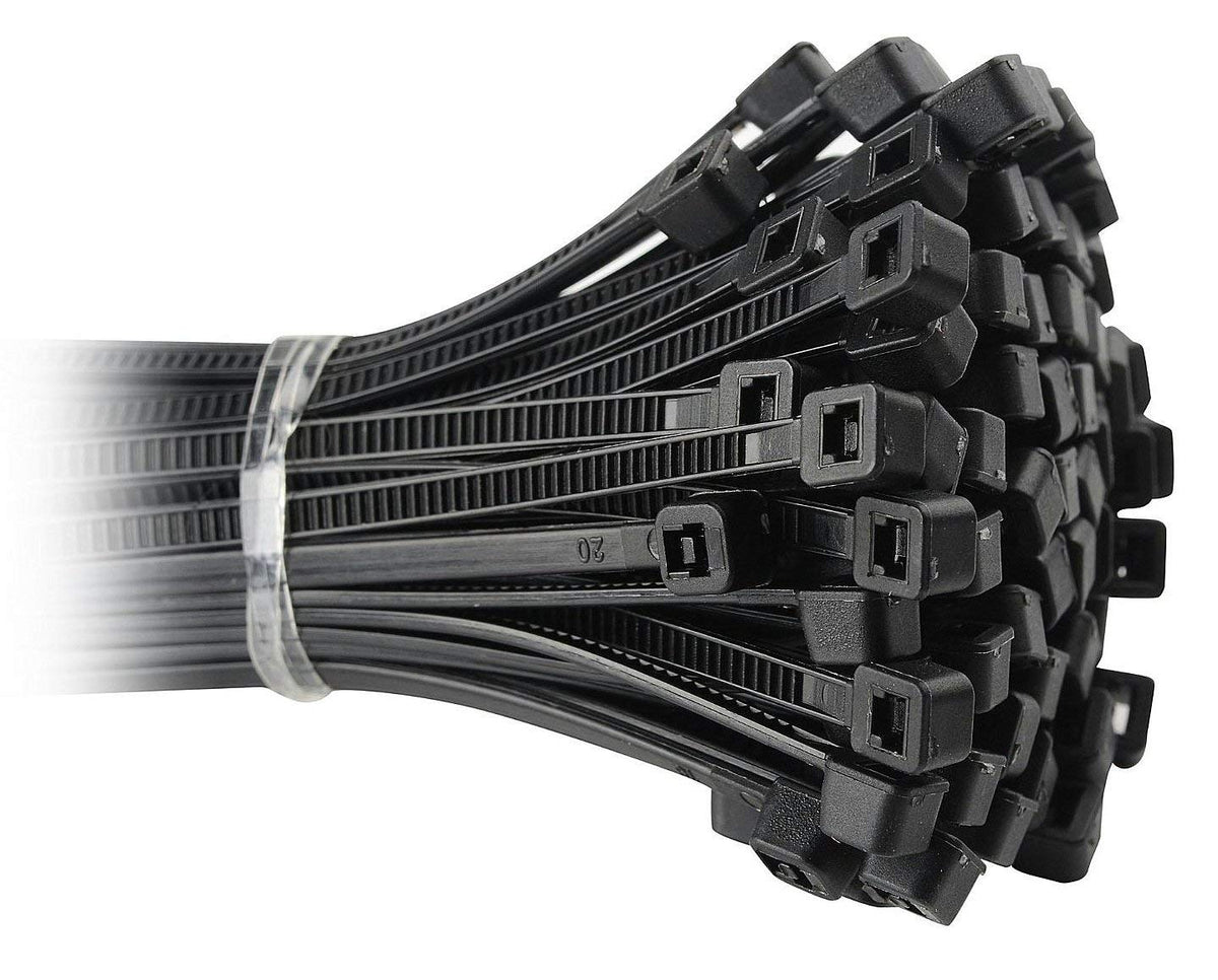 Faithfull CT200B 200 x 3.6mm Cable Ties (Pack of 100) - Black