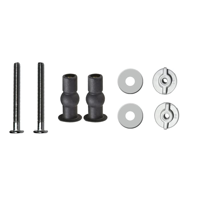Toilet Seat Fixings Top Fix And Bottem Fix Universal Pack Well Nut WC Blind Hole Fitting Rubber Back To Wall 1 PAIR- Handyfix Brand