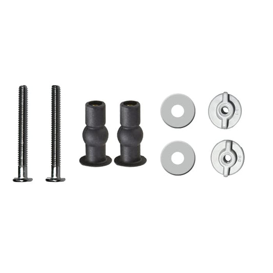 Toilet Seat Fixings Top Fix And Bottem Fix Universal Pack Well Nut WC Blind Hole Fitting Rubber Back To Wall 1 PAIR- Handyfix Brand
