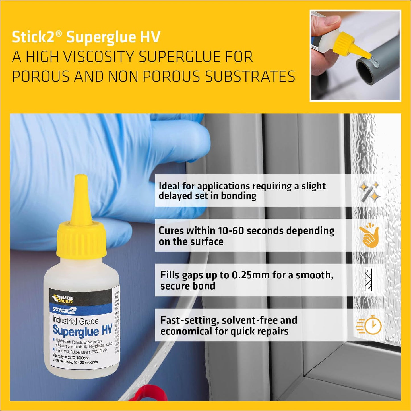 Everbuild Stick 2 Industrial Grade High Viscosity Superglue