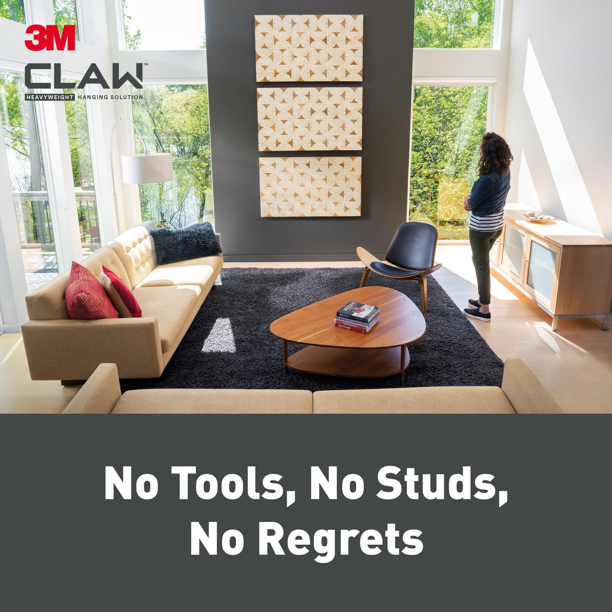 3M CLAW Picture Hooks for Hanging Paintings on Plaster Walls, 2 Hooks - Maximum Weight Tested up to 7 kg - Ideal for Attaching Heavy Objects, Mirrors, Home Decor, No Tools