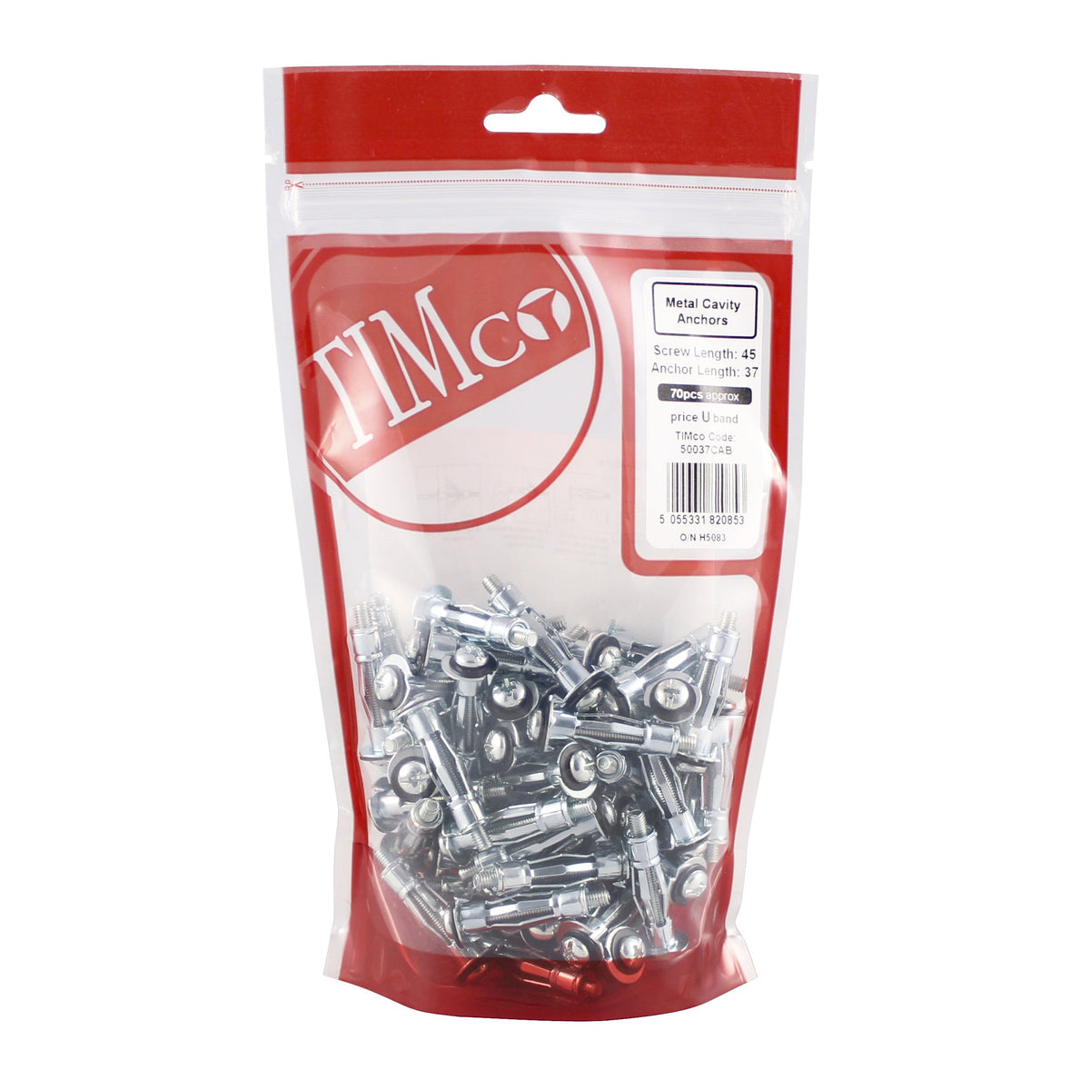 TIMCO Metal Cavity Anchors Silver - M5 x 52 (60mm Screw)