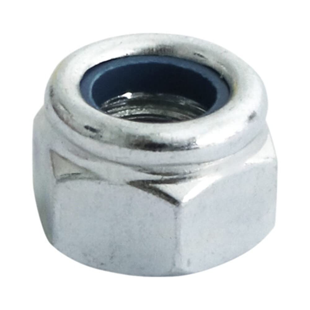 TIMco 10NPP DIN 982 BZP Nylon Nut - Silver (Box of 4)