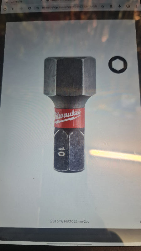 Milwaukee s/bit shw hex10mm 25mm 2pc