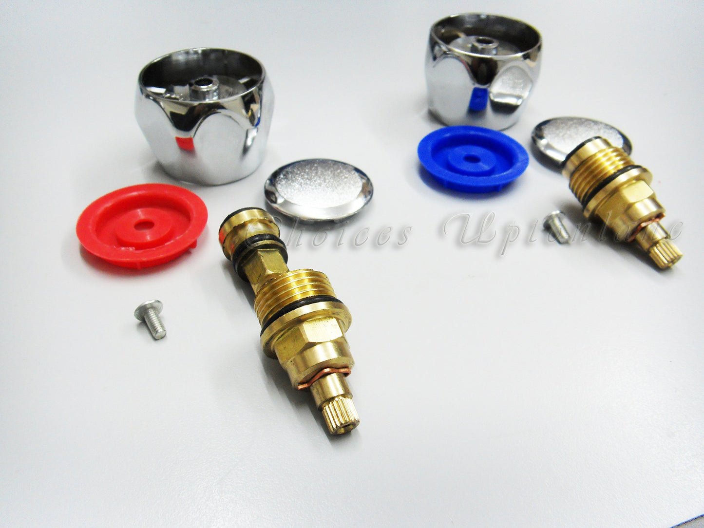 REPLACEMENT HOT & COLD TAP TOP HEAD COVERS CHROME PLATED FOR BASIN / BATH & KITCHEN SINK TAPS