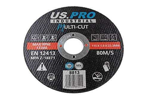 US PRO INDUSTRIAL High Performance Multi Cut Discs 115mm x 1.0mm x 22.2mm 50PK 8813