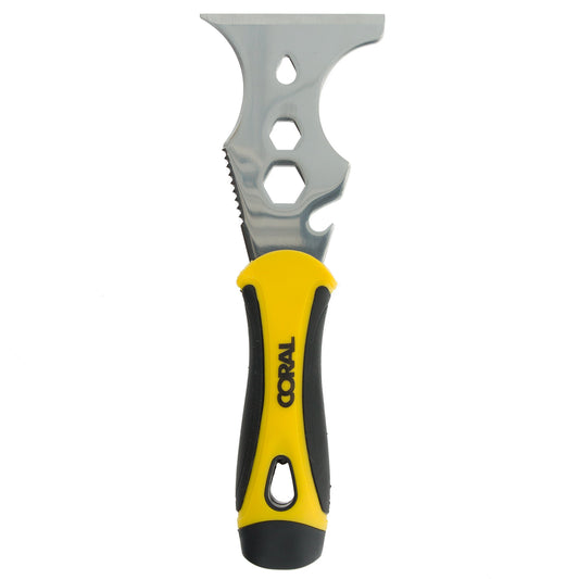 Coral 54401 Easy Prep 9-in-1 Decorators Multi Tool Includes Scraper Nail Pull and Paint Roller Cleaner 3 inch