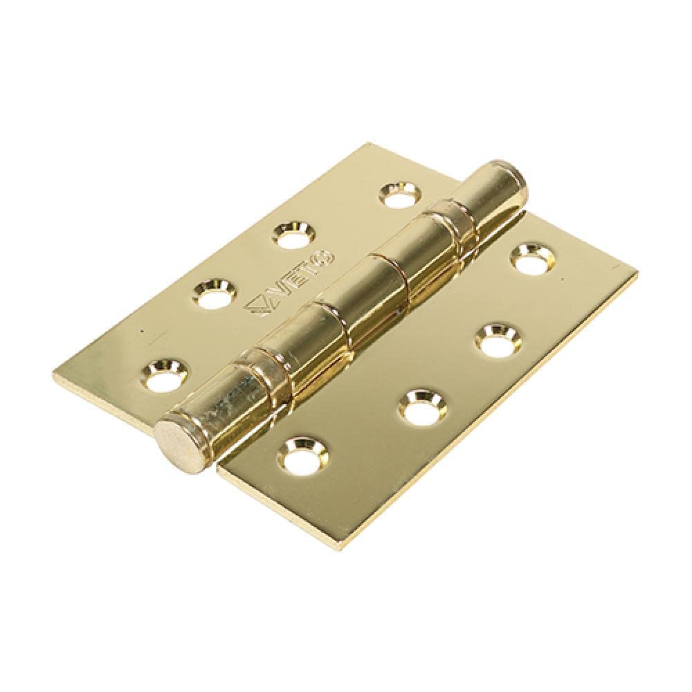 TIMCO 340321 Twin Ball Bearing Hinges Steel Electro Brass - 102 x 76, Black