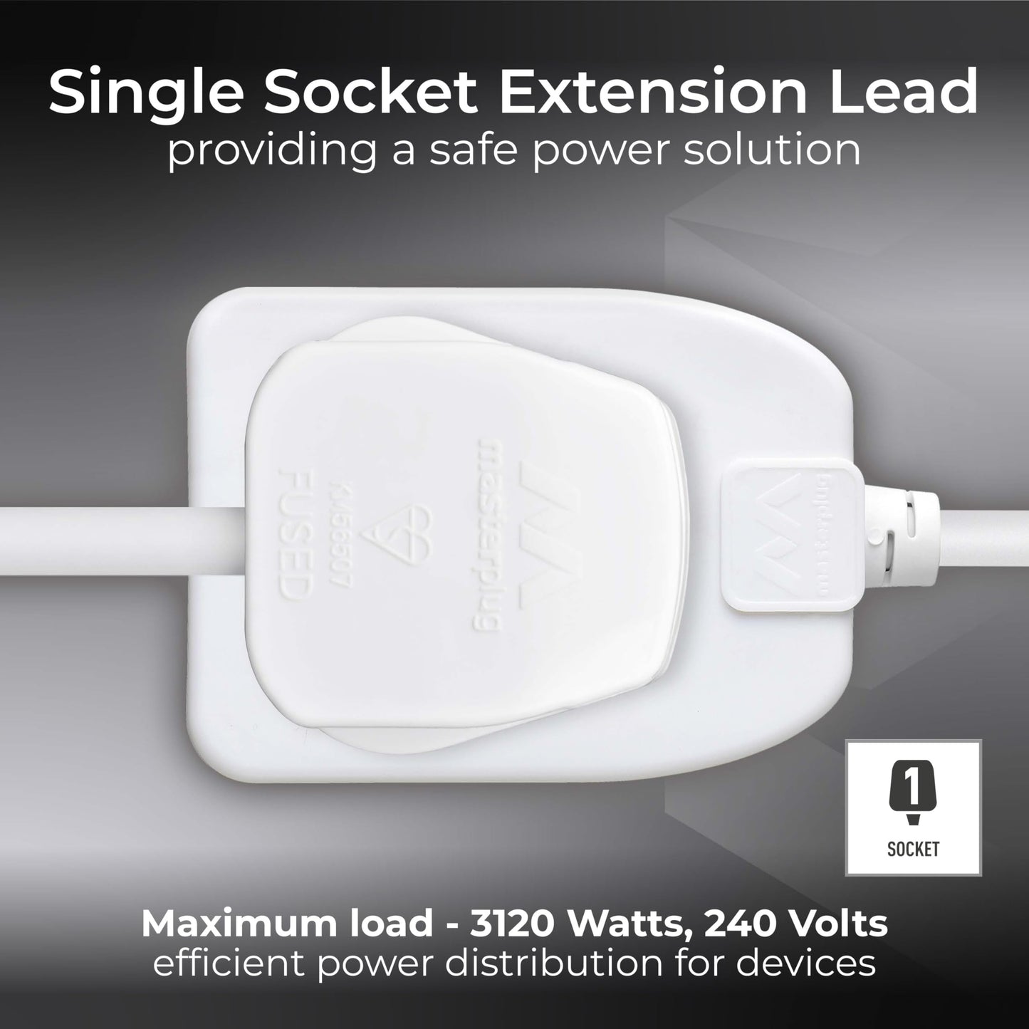 Masterplug Socket Extension Lead
