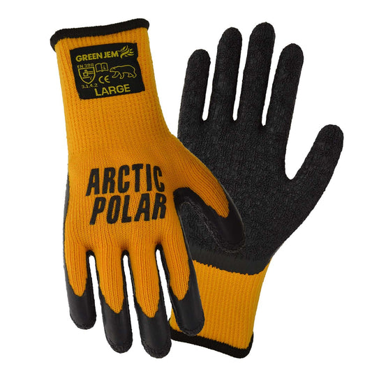 2 X ARTIC POLAR EXTRA WARM EXTRA GRIP WINTER WORKING GLOVE SIZE LARGE (10) YELLOW