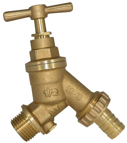 Hndyfix Brass Hose Union Garden Bib Tap with Double Check Valve 1/2