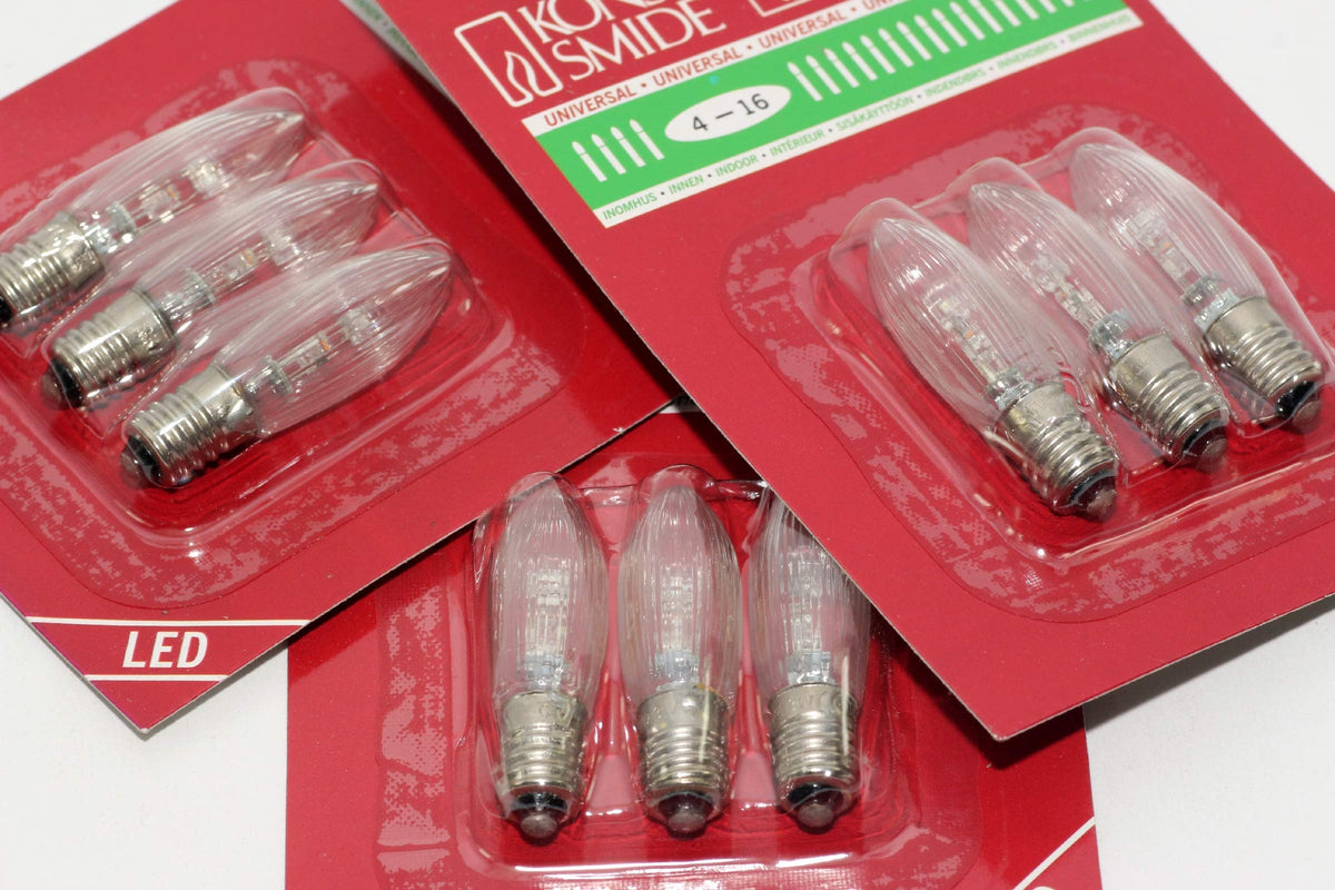 TheOneStopSatShop 9 Pack of Konstsmide LED 14-55V, 0.3W, E10, MES Spare Welcome Candle Bridge Bulb