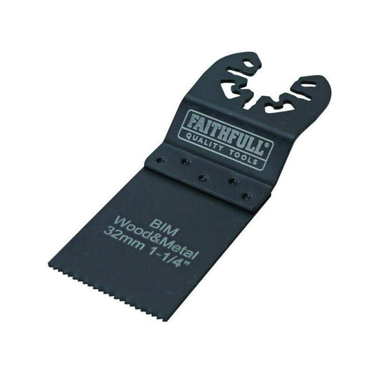 Faithfull FAIMFWM32B Flush Cut Wood-Metal Blade 32mm Bi-M Pack of 5
