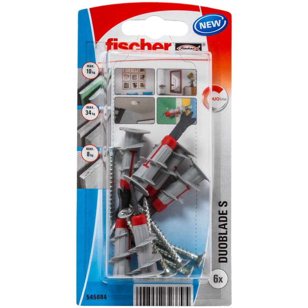 fischer DuoBlade S K – 6K Blister Self-Drilling Screws, 1/4 in x 1 #8-32, 6000 Pieces, 25 Items