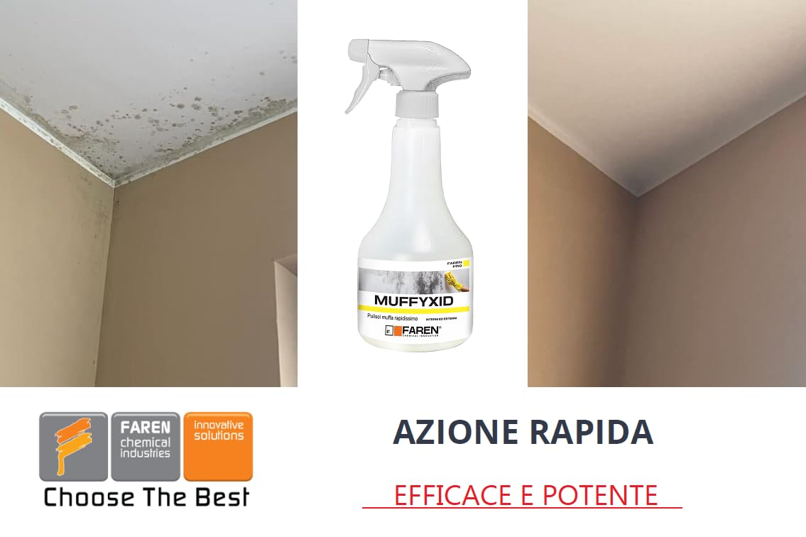 Faren MUFFYXID Mould Removal, Mould Removal, Fast Acting Mould Cleaner, Sanitizing, Quickly Eliminates Mold, Fungus, Moss and Algae, Delays Reappearance 500 ml
