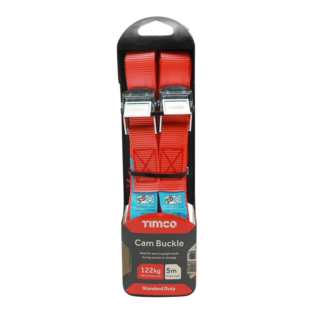 TIMCO Cam Buckles - Standard Duty - 5m x 25mm - Ideal for quickly securing light loads during transit or storage.