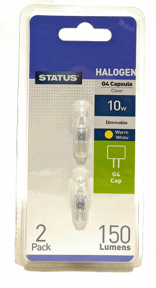Status G410SHC212 G4 Cap Halogen Capsule Bulb with UV Stop, Pack of 2, Clear