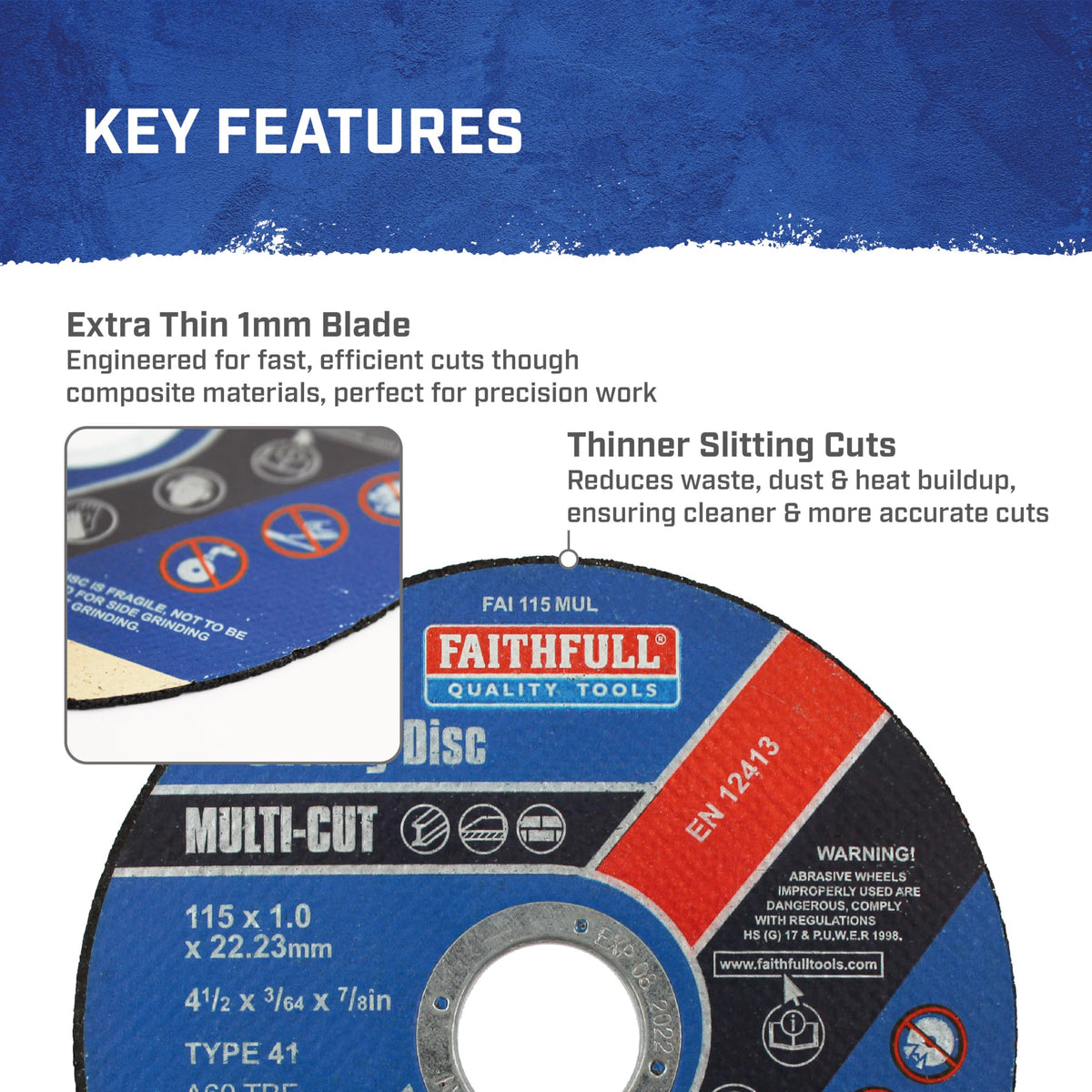 Faithfull Multi-Cut Thin Cut Off Wheel (Pack of 10)