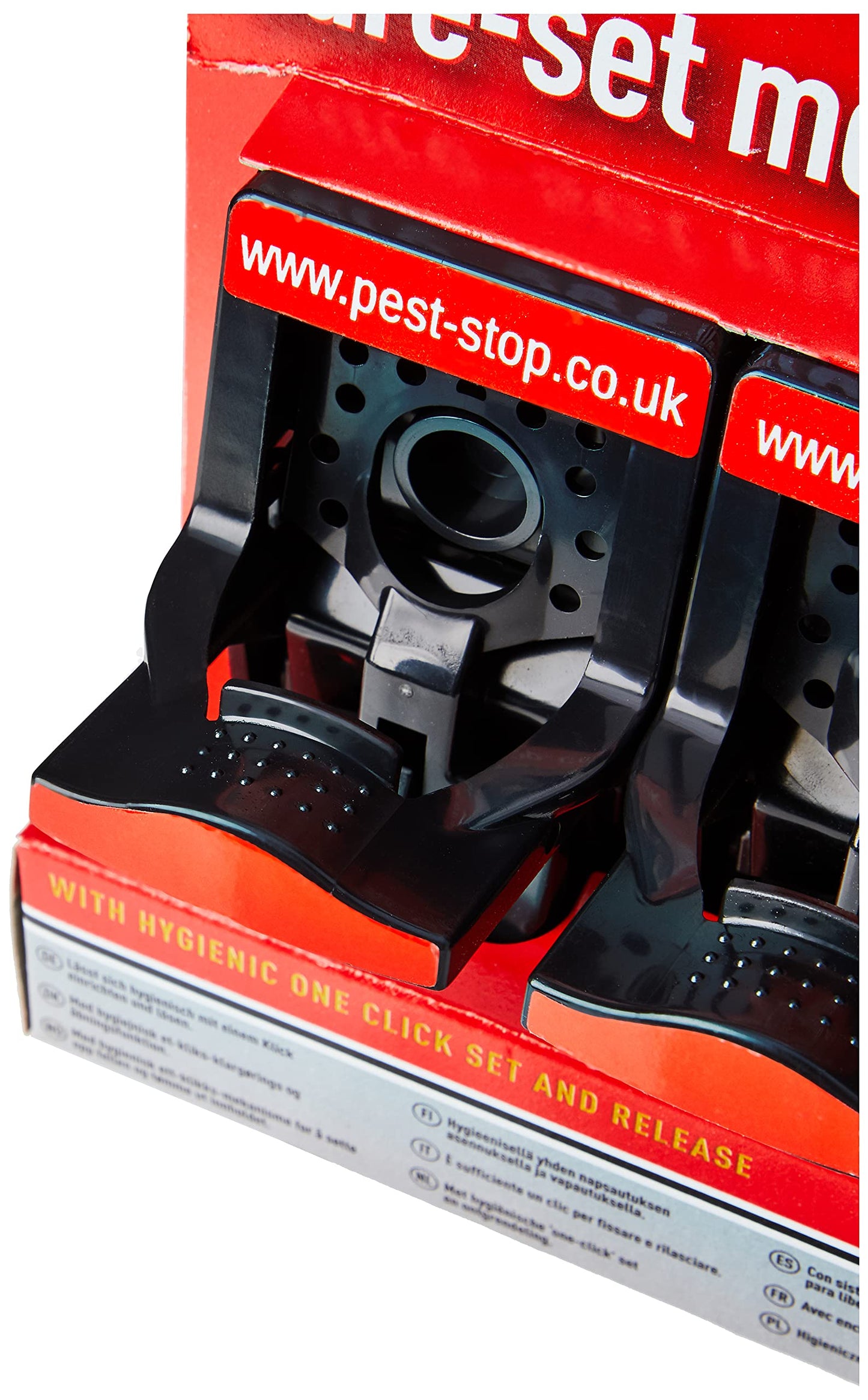 Pest-Stop PSSPT Sure-Set Plastic Mouse Trap, Black, 4.53 in*4.49 in*2.56 in