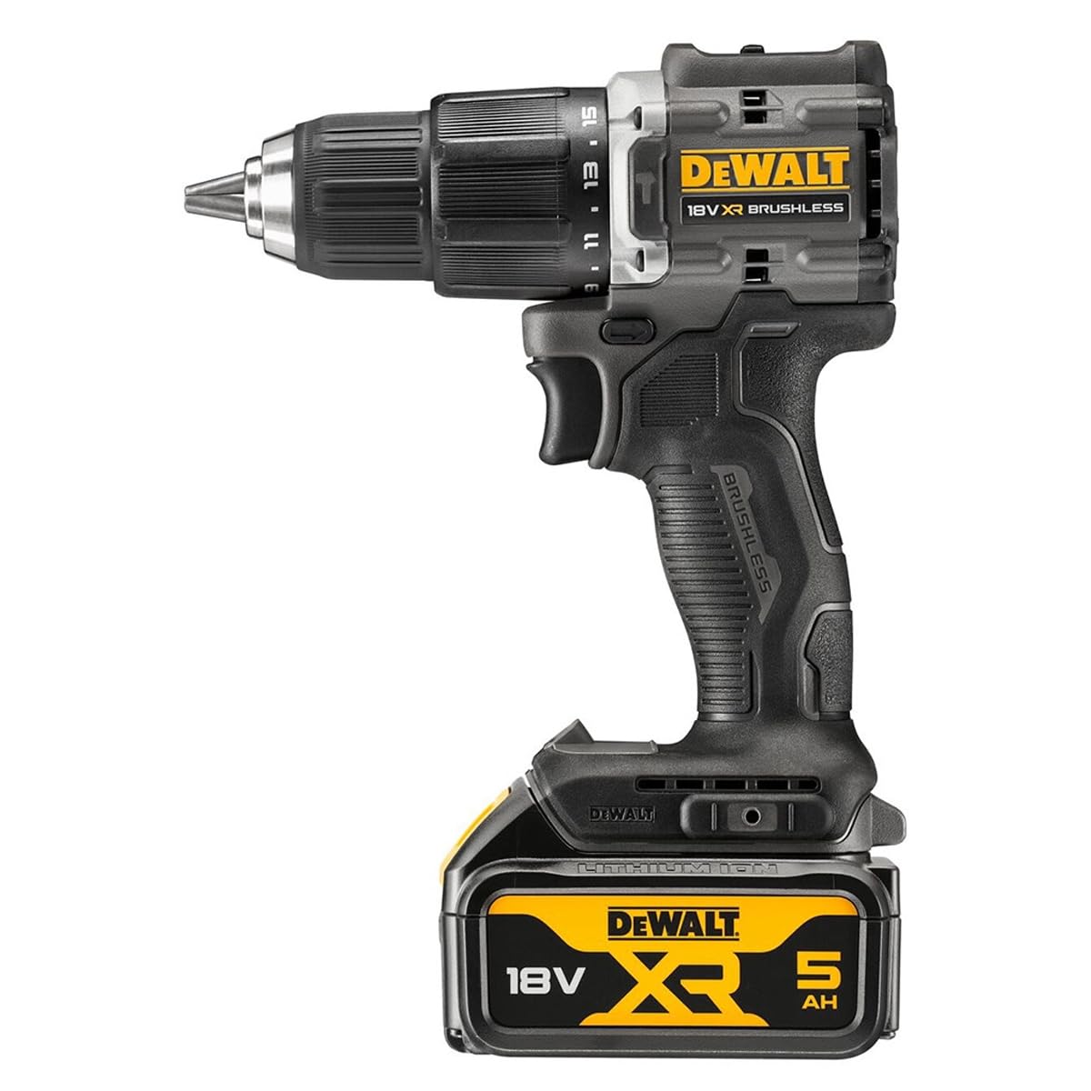 Dewalt DCD100P2T 18V XR Cordless Brushless Combi Drill with 2 x 5.0Ah Batteries, Charger & Case