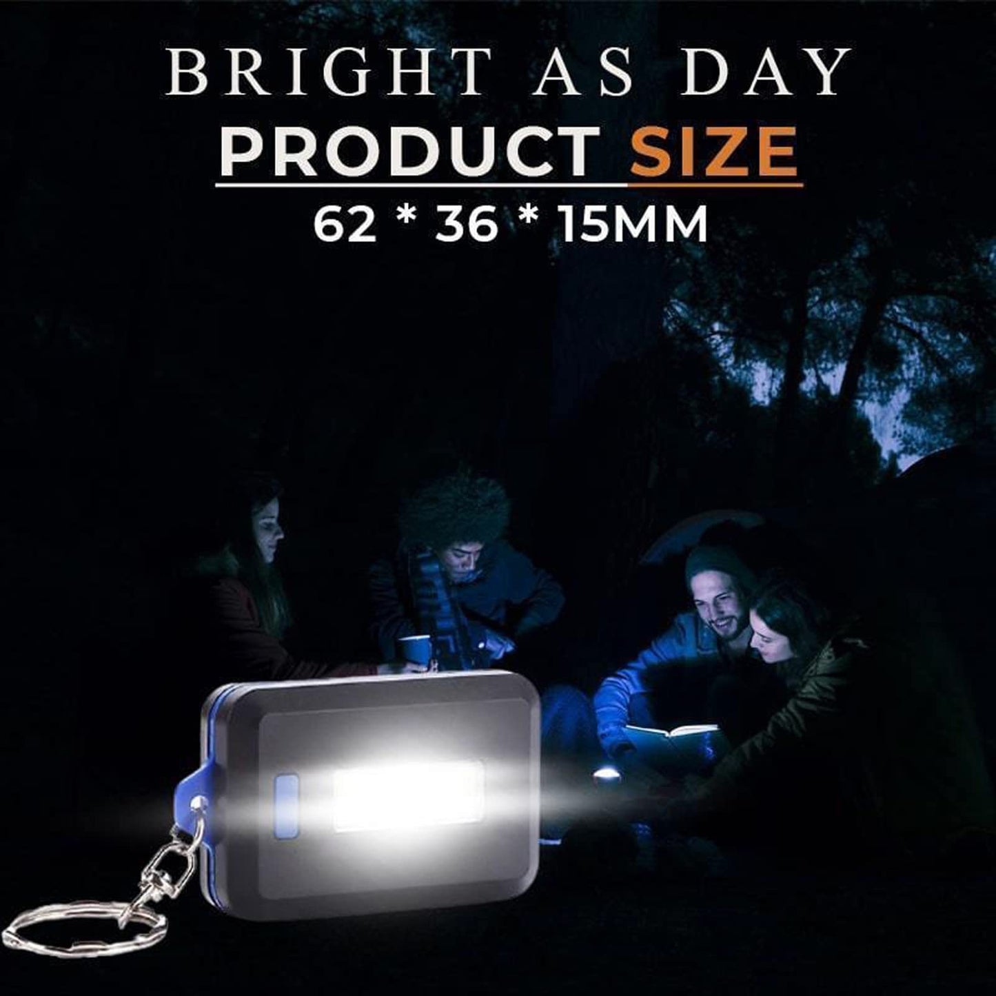 PanStro Portable Mini COB LED Keychain Flashlight Outdoor Camping Climbing Light Lamp Bag Pendant LED Keyrings Key Rings Torch Flashlight For Kids Women Girls (Red)