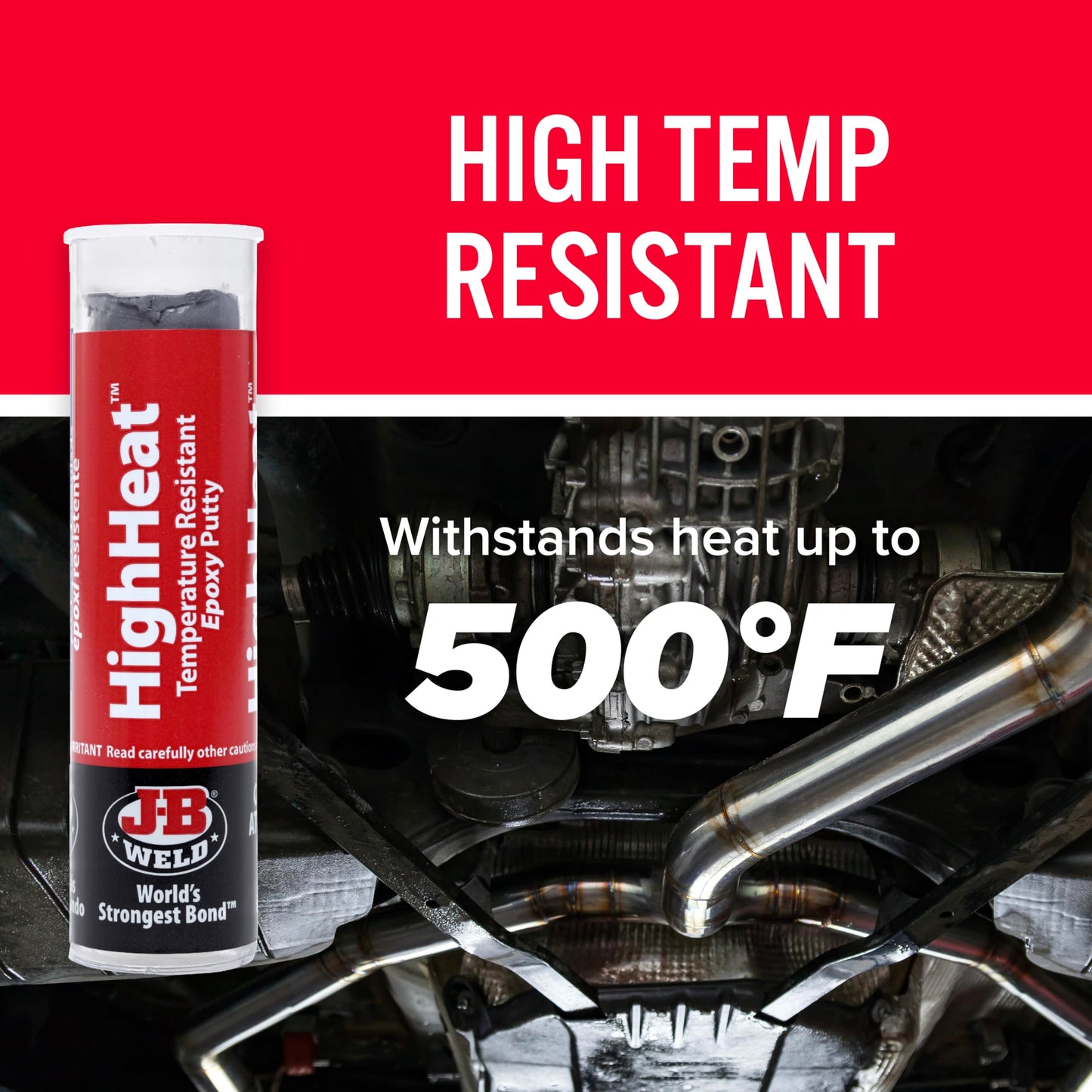 J-B Weld 8297 HighHeat Temperature Resistant Epoxy Putty Stick, Machine Gray, 2oz