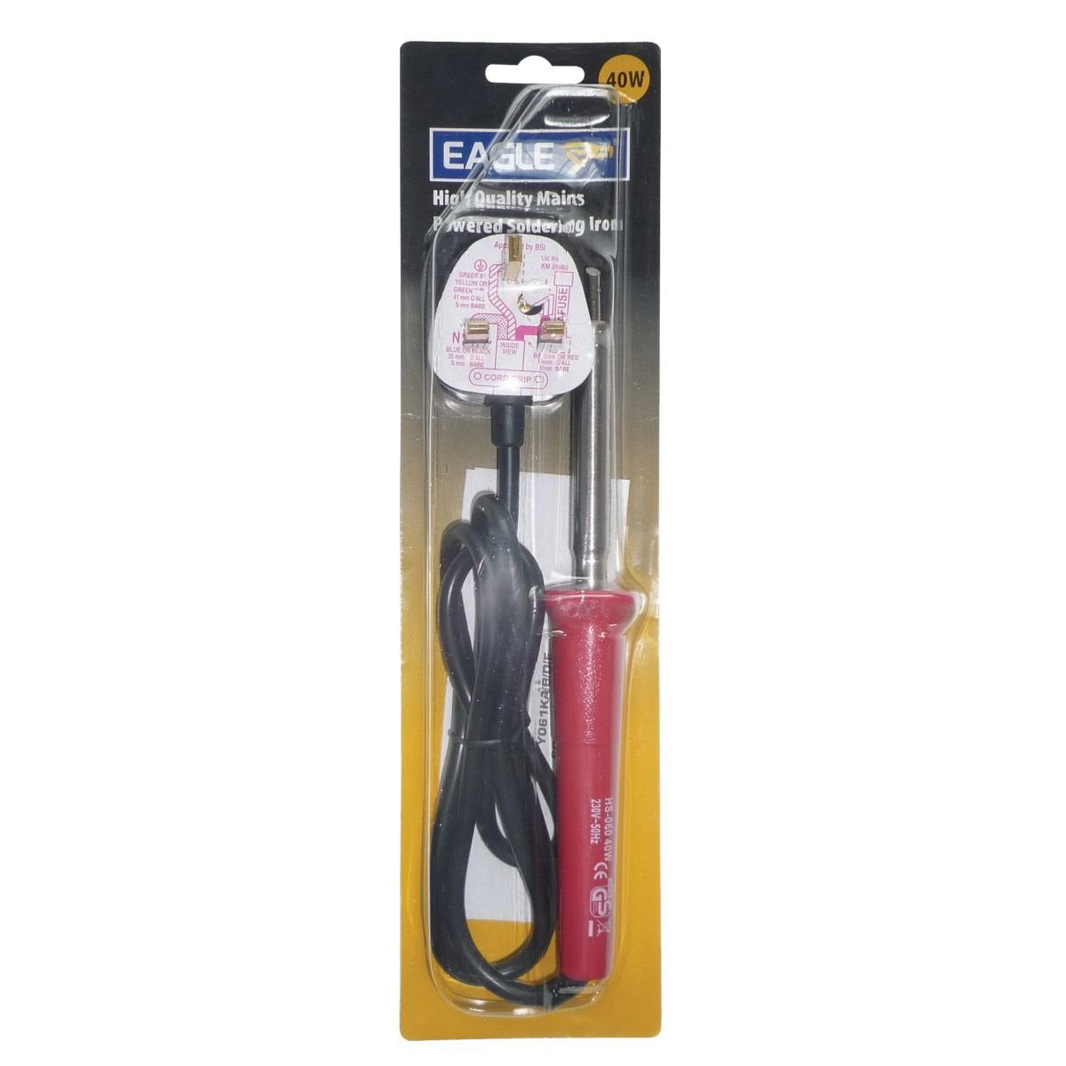 Eagle 40W Soldering Iron, Rapid Heat Up, Replaceable Element, for DIY, Professional, School, Workshop