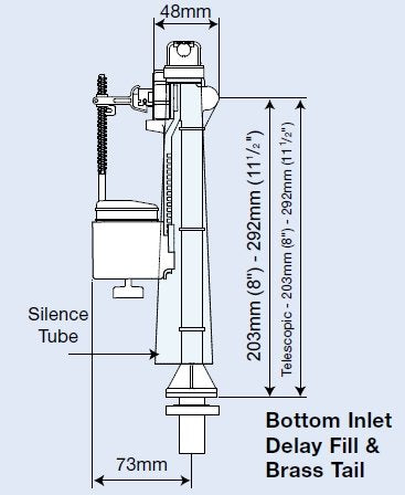 Thomas Dudley Hydroflo Bottom Entry Adjustable 1/2 inch 15mm Brass Inlet Float Valve 324302, Multi-Colour