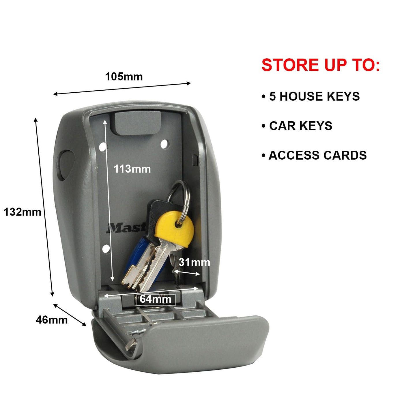 MASTER LOCK Reinforced Security Key Safe, Certified, Weatherproof, Wall Mounted
