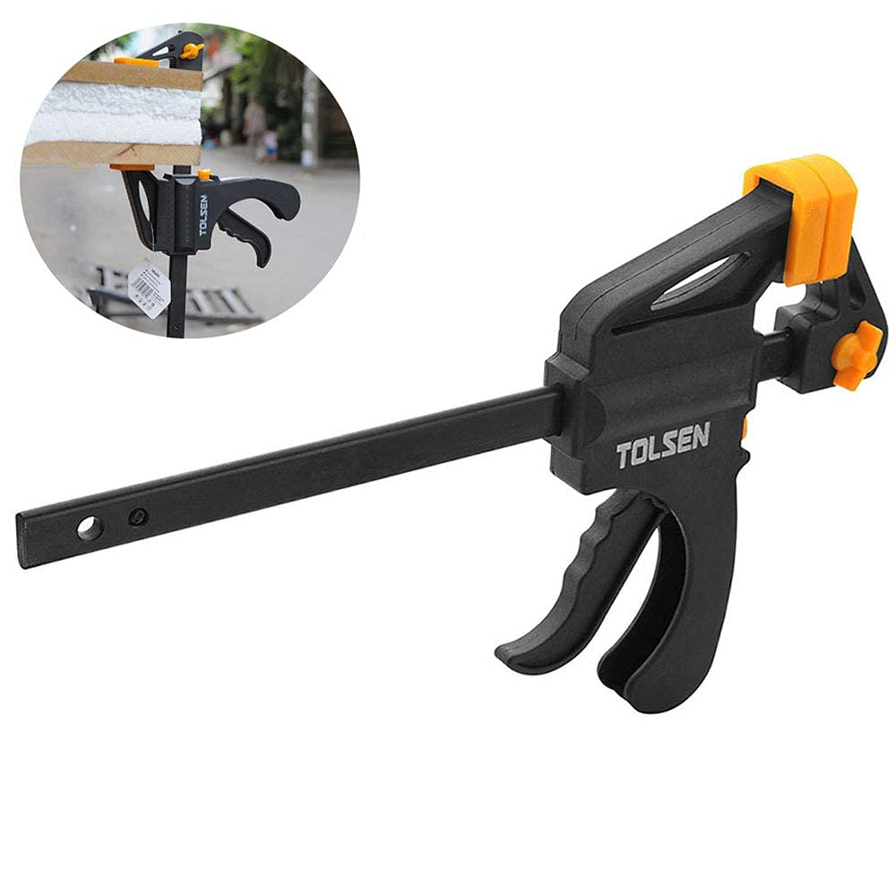 Tolsen Quick Release Ratchet Clamp - Heavy Duty Woodworking Quick Grip F Clamps