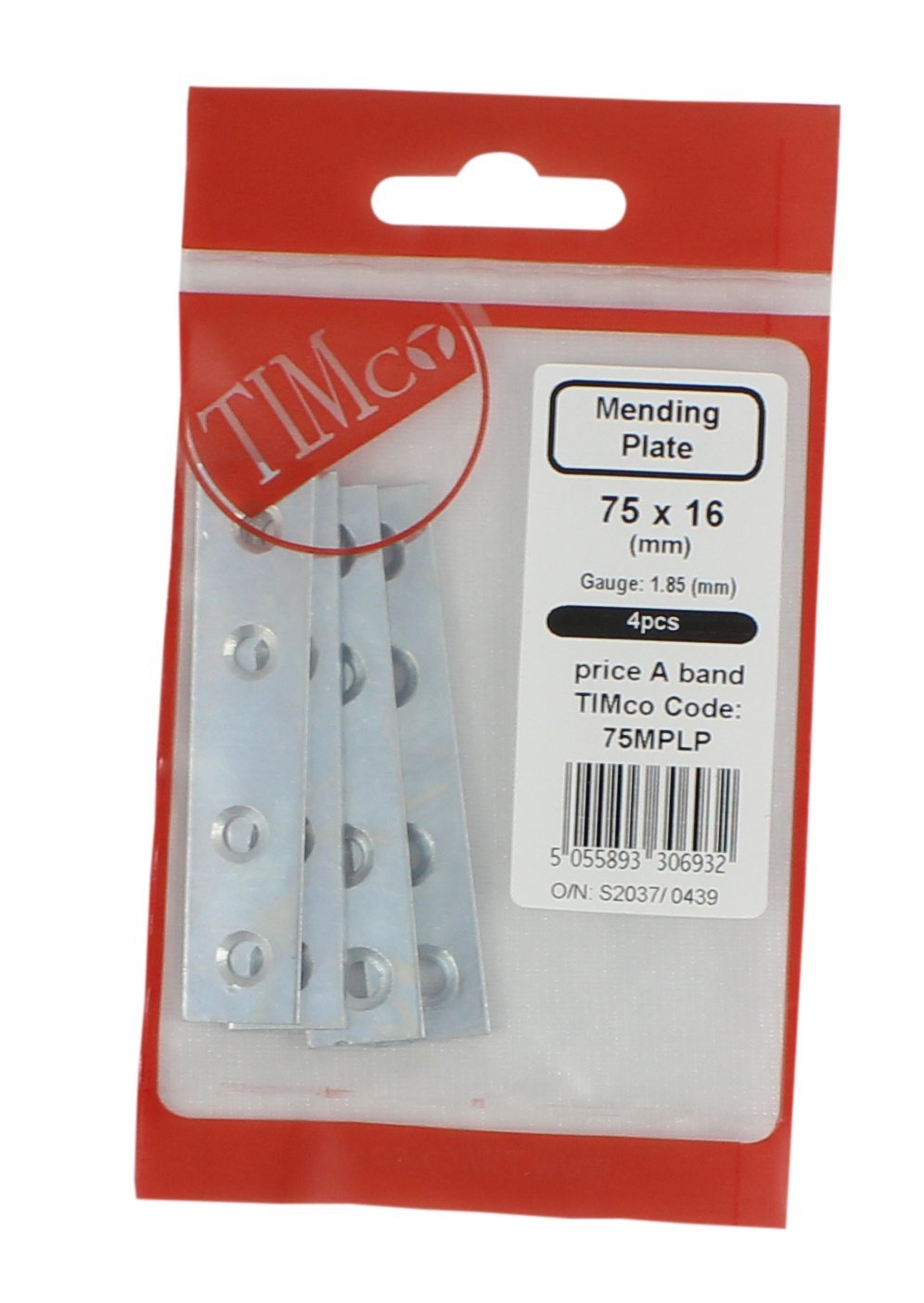TIMco 100MPLP 100mm Mending Plate Pack 100 x 22mm - (Pack of 4)