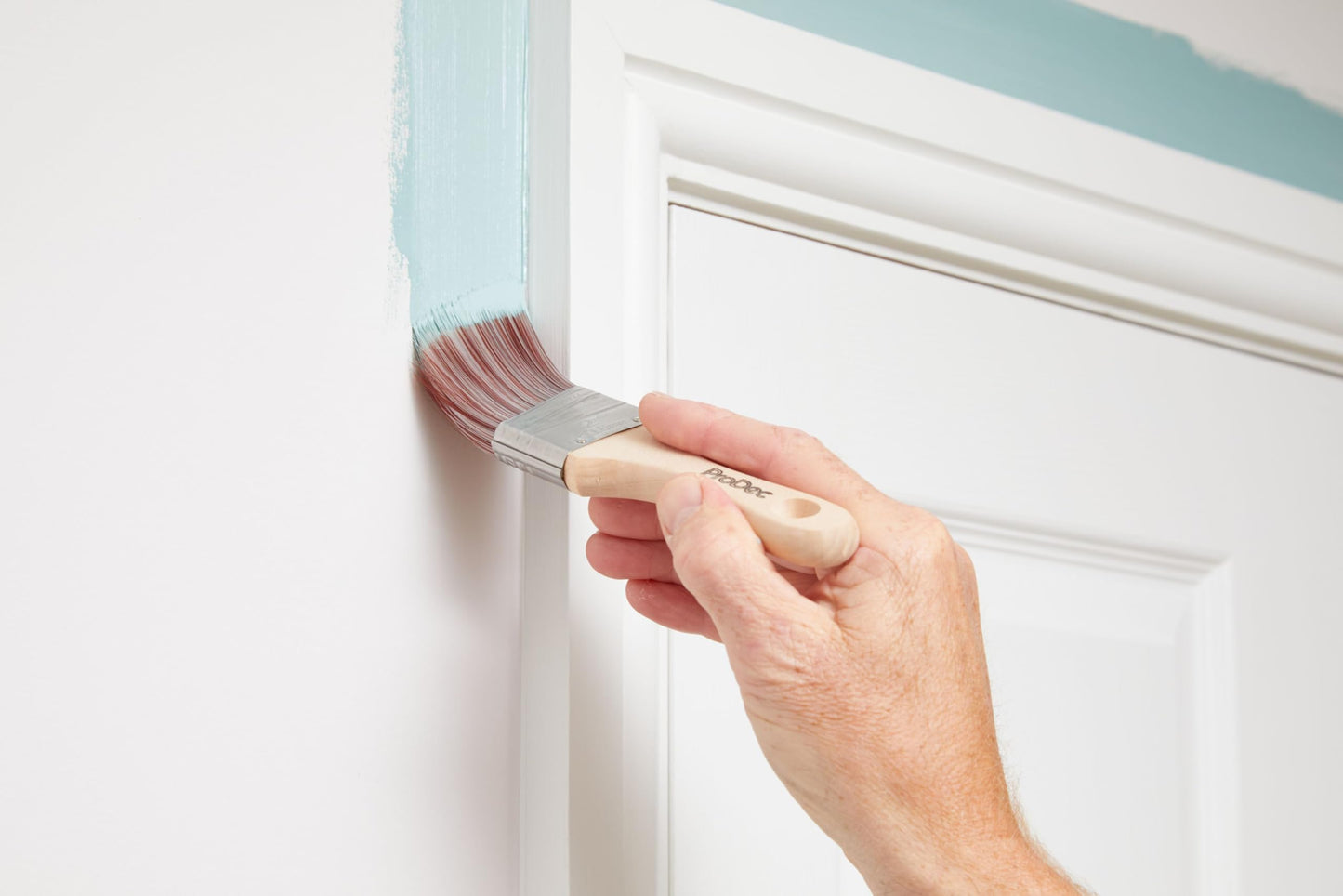 ProDec 2 inch Premier Trade Professional Synthetic Short Handle Cutting In Paint Brush for Sharp Edge Lines Painting with Emulsion, Gloss and Satin Paints on Walls, Ceilings, Wood and Metal, 2" 50mm
