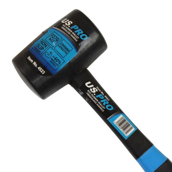 US PRO Tools 8OZ Rubber Mallet with Fibreglass Handle 4523