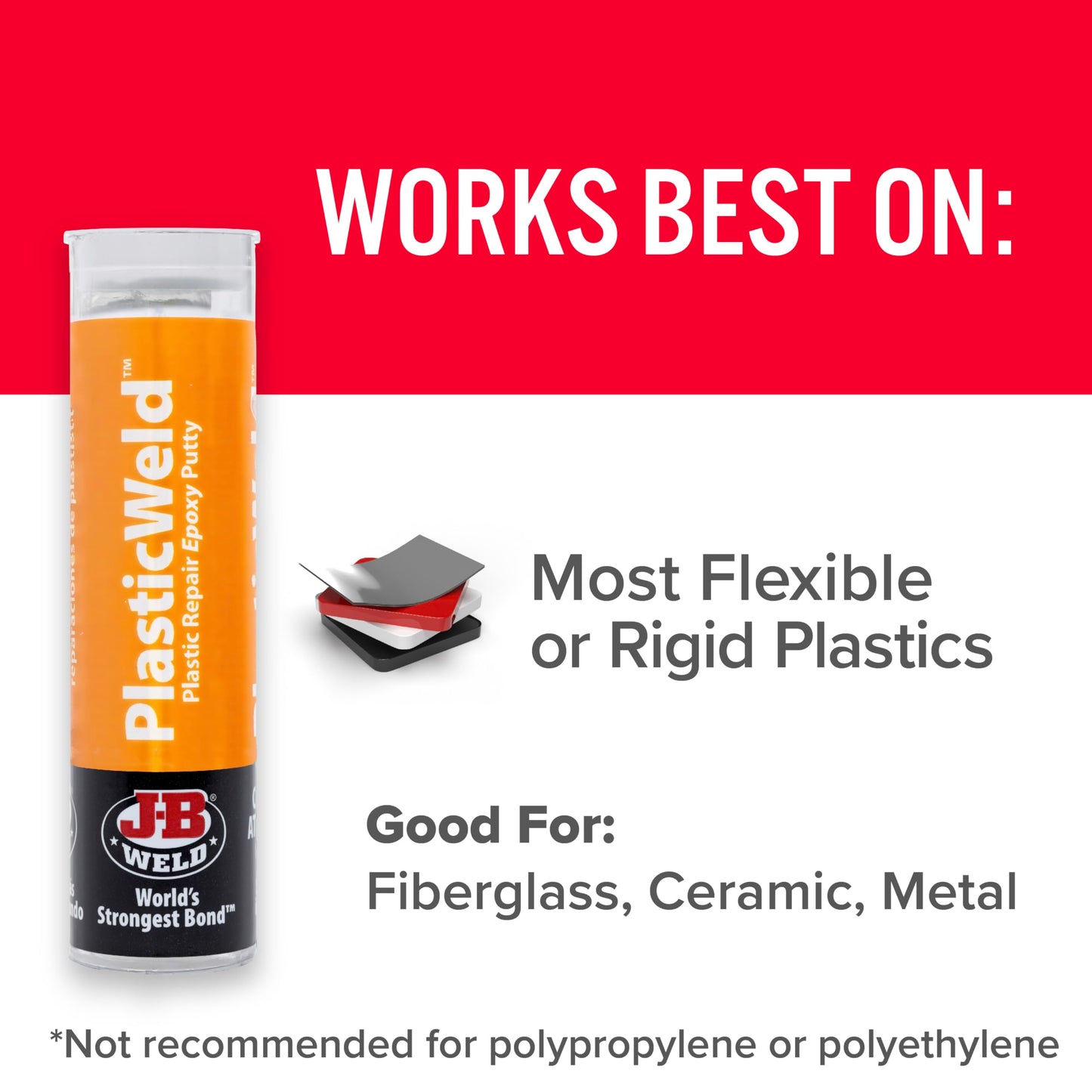 JB WELD 8237UK JB8237 Plastic Weld Fast-Setting Off White Multi Purpose Reinforced Epoxy Putty, 57 G