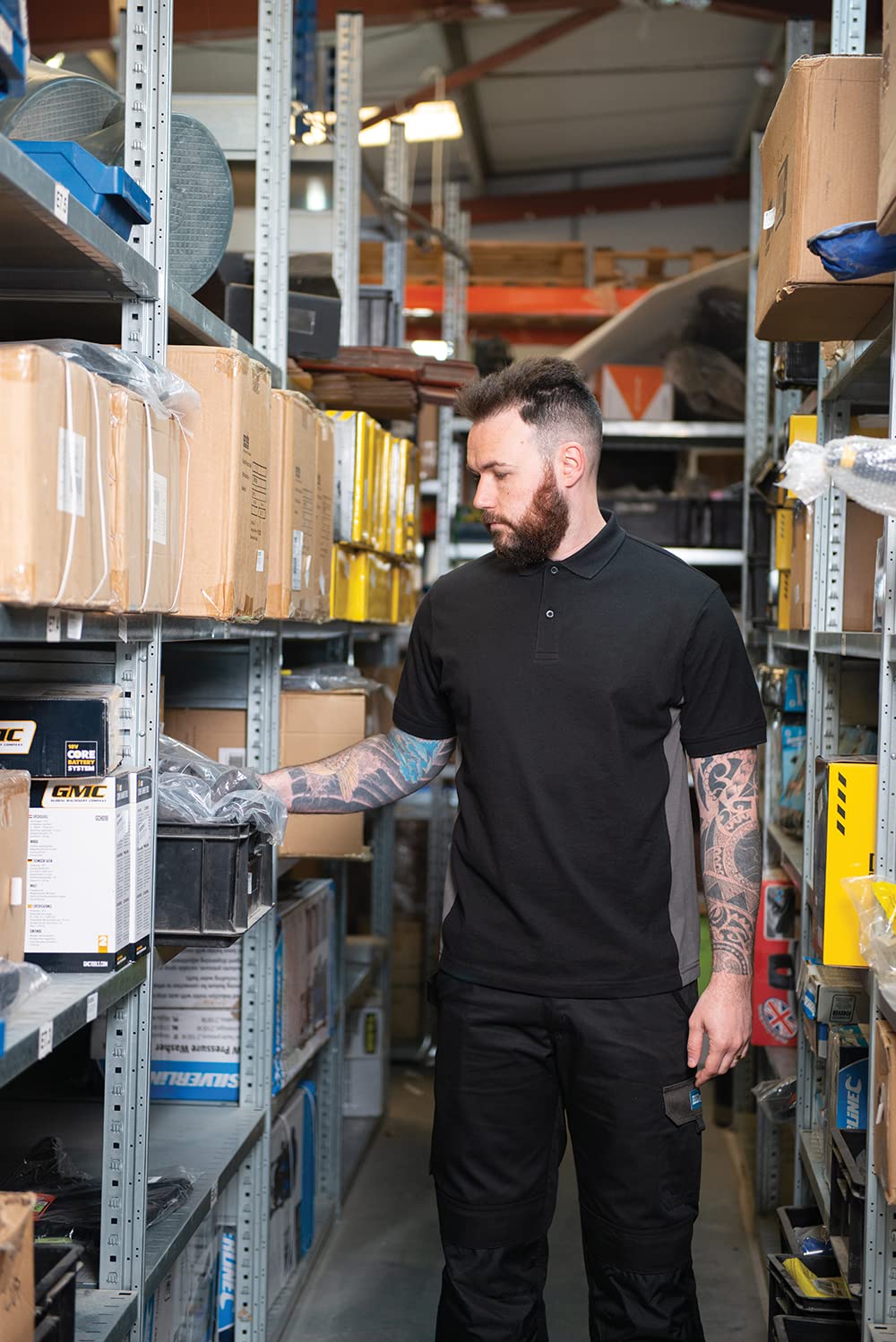 Tough Grit 2-Tone Polo Shirt Black/Charcoal