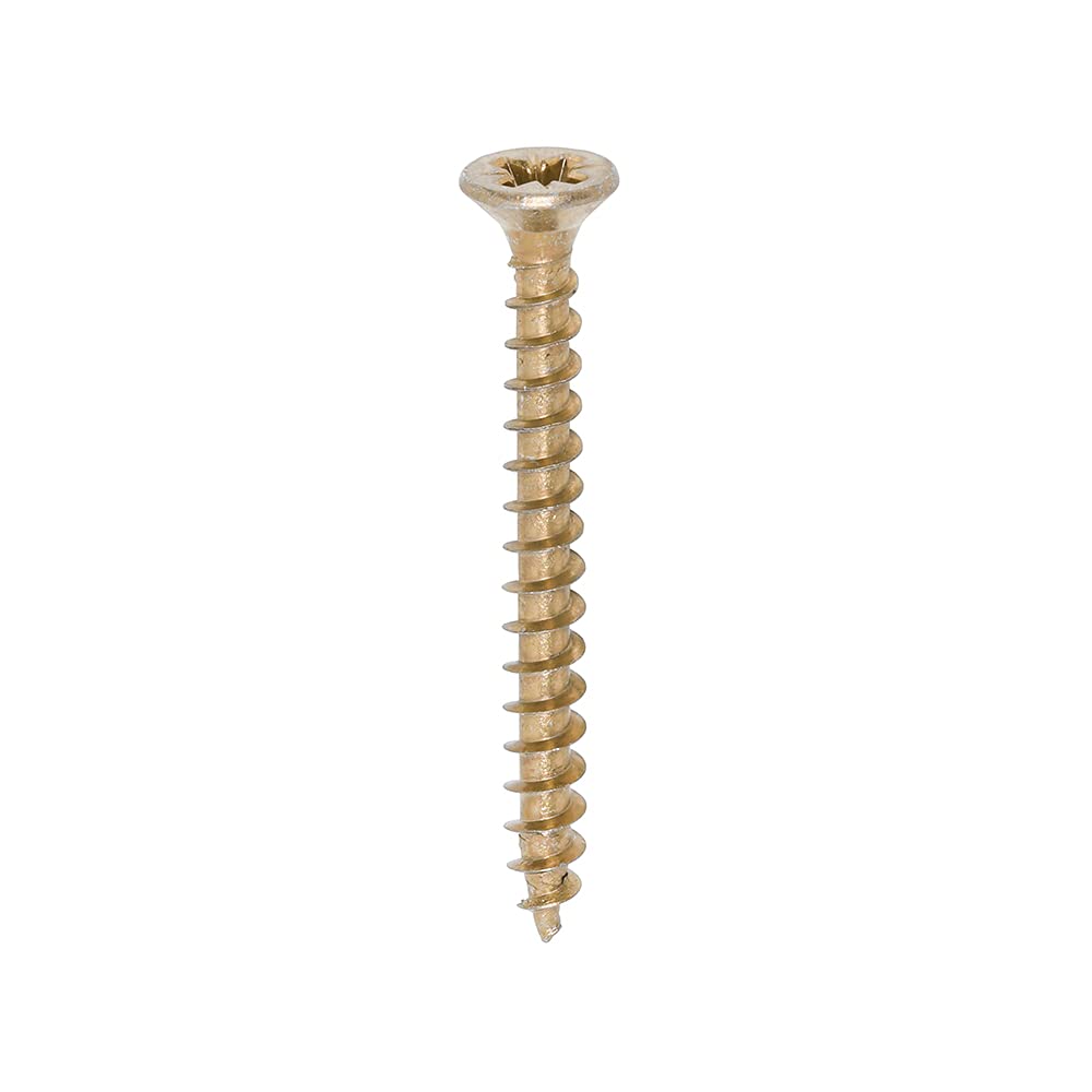 TIMCO 35030SOLOC Solo Chipboard & Woodscrews-PZ-Double Countersunk-Gold-3.5 x 30-Box of 200, Yellow, 3.5 x 30mm, Set of 200 Pieces