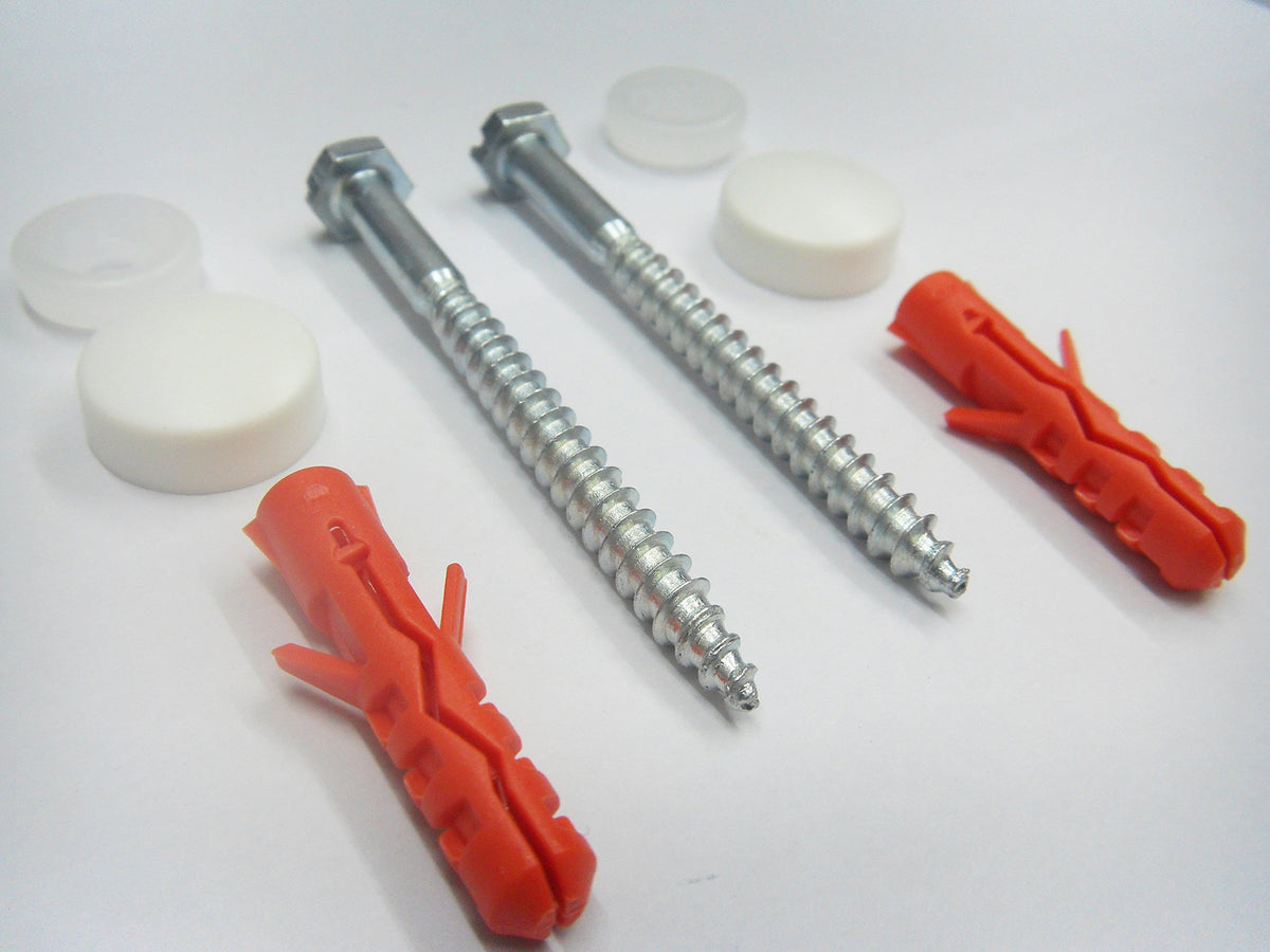 W.C. Pan Fixing Set - White Caps