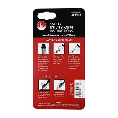TIMCO Safety Utility Knife - 60 x 90 x 0.6mm