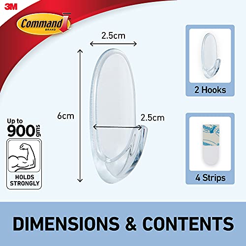 Command Clear Medium Hooks with Clear Strips
